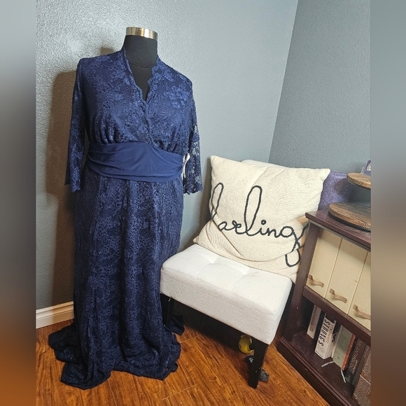 NWT Kiyonna blue lace dress size 3X - Picture 4 of 8